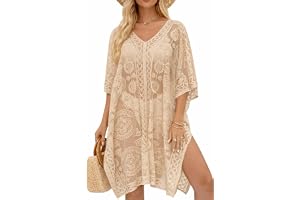 Strandtunika i Spets och Bikini Cover Up för Dam | Strand Cover Up, Cover Up för Badkläder, Strandklänning för Semester