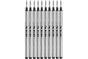 Recharges NEO+ de stylo compatibles avec les rollers de la ligne Montblanc: Solitaire, Noblesse, Generation, Scent, Bohème, Classic et StarWalker, Jinhao, Gullor Rollerball (10 x D'ENCRE NOIRE)