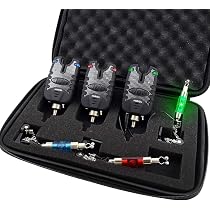 Lot De 4 Détecteurs De Touche Lumineux LED Pour Pêche à La Carpe – Avec Bobine Et Clip Réglable - 12