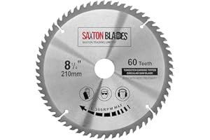 SAXTON BLADES Saxton TCT piła tarczowa do drewna 210 mm x 30 mm x 60T do piły Festool Bosch Makita Dewalt pasuje do pił 216 mm