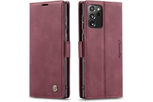 QUQUCHENG123 Ququcheng - Carcasa Compatible con Samsung Galaxy Note 20 Ultra,Funda de Piel con Cierre magnético y Carcasa antigolpes, Color Rojo