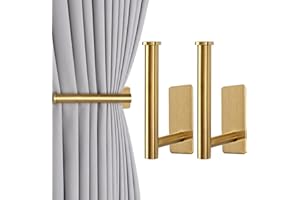 NOEKYE Raffhalter Gardinenhalter Vorhang Halter Raffhalter Haken Curtain Hooks Tiebacks Gardinen Halterung Vorhanghalter Gardinenhaken Wand Selbstklebende für Vorhänge, 2 Stück Golden