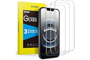 SPARIN 3 Piezas Protector de Pantalla Compatible con iPhone 16e y iPhone 14 y iPhone 13/13 Pro 6,1 Pulgadas, Cristal Templado para iPhone 14, Antiarañazos