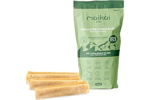 MAIKAI 3-pak kijków serowych Yak dla psów L - naturalne żucia himalajskie - 100% naturalna kość zębowa - przekąski dla szczeniąt i małych psów - Antartar
