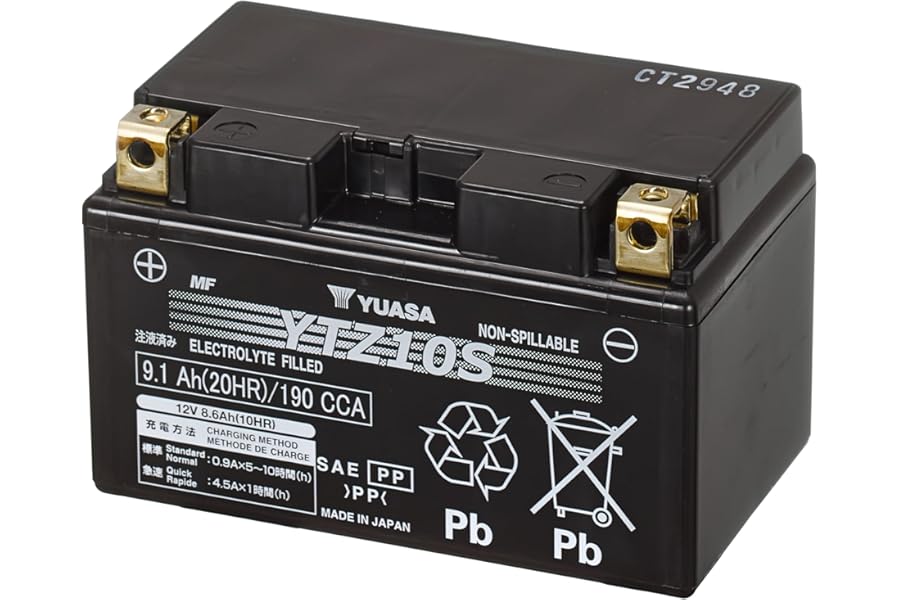 Yuasa YTZ10S 12V 190 CCA High Performance Maintenance Free VRLA AGM Motorbike Battery