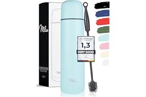 Milu Thermos Caffè Borraccia Termica - 1L, 750ml, 500ml - Termos Bottiglia Acqua per Vuoto in Acciaio Inox per Mantenere Caldo/Freddo (Azzurro, 750 ml)