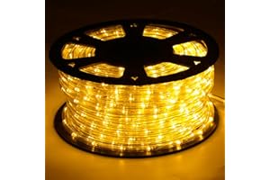 ‎CECAYLIE Cecaylie 10m LED Lichtschlauch, 240 LEDs Lichterschlauch, Lichterkette Wasserdicht, für Outdoor Balkon, Terrasse, Hochzeit, Party, Gelb Lichtschläuche