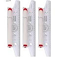 Worison linograph Roll N Draw Ruler 30 CM, Plastic Drafting Scale Ruler for Architect, Engineering Students, Office Employee (Set of 3 Pc)