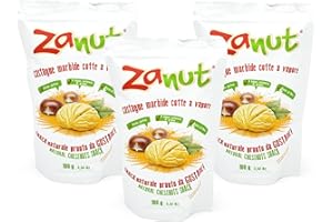 Zanut Box Castagne Cotte a Vapore - 3 Confezioni da 100 grammi - Snack Nutriente Naturale Pronto da Gustare Senza Glutine e Senza Conservanti Basso Contenuto di Grassi e Fonte di Fibre