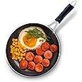 AGARO Elegant Non Stick Frying Pan, 2.25L Capacity, 24 cm Diameter, Induction and Gas Oven Friendly, Riveted Cool Touch Handle, Granite Finish, PFOA Free, 4mm Thick, Cooking, Frying, cookware, Black