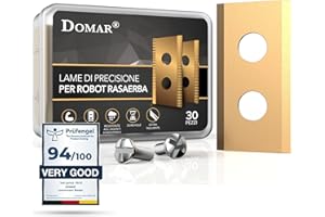 Domar - Lame per tagliaerba robotizzati durevoli, viti incluse - lame robot tagliaerba compatibile con Worx Landroid, Landxcape e Einhell - 30 lama ricambio tosaerba