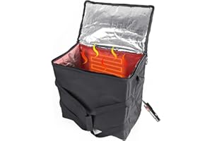 OLYDON Groß Beheizte Isolierbox für Lieferungen - Isolierte Pizzaträger Liefertasche - 45 x 45 x 30 cm Kuchen Transportbox - 