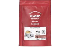 ‎BY AMAZON by Amazon Klassische Kaffeepads aus 100% Arabica, geeignet für Senseo-Maschinen, 36 Stück (1 Packung mit 36 Stück) – Rainforest Alliance-zertifiziert