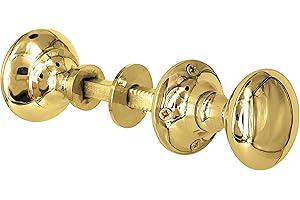 IRONTITE® PolishedBrass Rim Knobs for Doors and Victorian Door Knob with Matching Screws (RKB1)