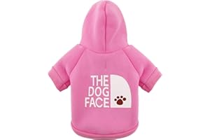 Paiaite rosa Hunde-Kapuzenpullover Chihuahua, Halte deinen Hund stilvoll warm, Sweatshirt mit „The Dog Face“, Haustierkleidung und Pullover in einem, perfekt für Winter, kühle Sommernächte, Größe XXL