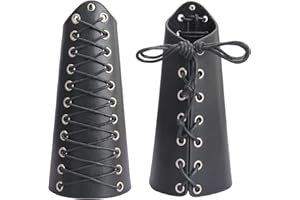 GelConnie Leather Gauntlet Wristband Medieval Archery Bracers Viking Wrist Guard
