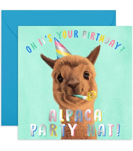 Edition Seidel Carte d'anniversaire de qualité supérieure avec enveloppe. Carte de vœux Billet Happy Birthday humour drôle homme femme lama (G3410