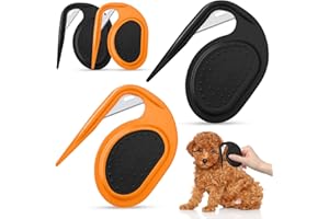 Axingqiwu 2pcs Taglia Nodi Gatto Pelo Lungo, Pettine per Gatti, Pettine per Annodare, Pettine Toelettatura di Cani Gatti, Pettine per Rimuovere i Nodi dai Capelli, Taglianodi per Gatti (nero-arancio)