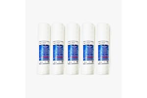 Royal Apex Water Filter Replacement Cartridges 10" Polypropylene Cotton Sponge Universal Cartridges, Standard Pre-filter Yarn Sediment for Standard RO Systems (Pack of 5, 10" Cotton Yarn (90g))
