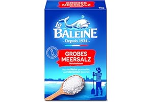 La Baleine - Meersalz grob - Vorteilspack 1 kg - geernted in Salzgärten in Südfrankreich am Mittelmeer - einzigartige Reinheit