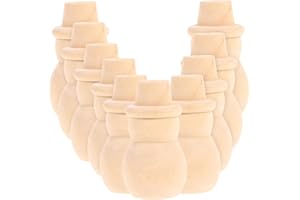 ULTNICE Pack of 10 wooden stake doll, unfinished wood, people, plain, blank, snowman dolls for DIY crafts, cake toppers.