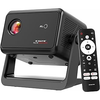 E Gate Duster 5X Pro | Certified Netflix, Projector 4K Ultra HD | 100% Dust Proof | Fully Automatic Native 1080p | Certified Whale OS on Android, Prim