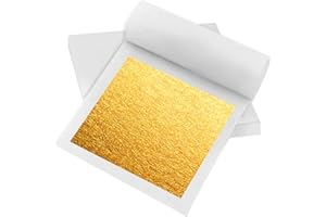 THBOXES Gold Leaf, 30 Sheet 6 x 6cm Sheets Gold Leafing Sheets Foil Paper for Cake Chocolates Decorating Gilding Bakery Pastry Cooking Spa DIY Art Craft Work Beauty Routine