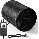 Brogachy 150 mm Extraction Fan 587m&sup3;/h Exhaust Fan with Regulator, Duct Fan with Plug, for Greenhouse, Basement, Garage, Kitc