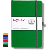 LE COLOR Undated Classic Notebook Rec Note 13x21 Striped Green