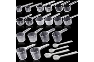 HAVACUE ㅤ HavaCue 22 Pcs Cuillere Doseuse Transparentes, Cuillère Doseuse Gramme 1 2 4 5 10 15 20 25 30 35 50g, Mesureur Protéine Poudre Café, Scoop Whey pour Lait en Poudre, Lessive Poudre