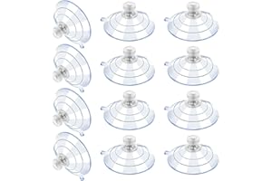 NUENEN 12 Ventosas Grandes Almohadilla Ventosa de Plástico Ventosa de Goma Transparente Anticolisión Perno Tuerca de Metal Reemplazo Ventosa Fuerte PVC Transparente con Tuerca Tornillo (60M5-10)