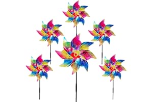LUKDUNG 6 Piece Windmills Bird Repellent, Bird Repellent Reflective Windmill, Orchard Bird Scare Windmill Balcony, Decoration Garden for Protect Garden Courtyard Balcony