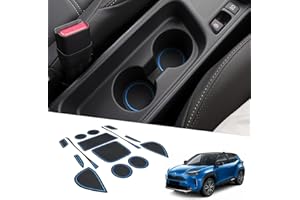 BIXUAN Maty antypoślizgowe, kompatybilne z Toyota Yaris Cross SUV 2021-2023, do konsoli środkowej, podłokietników, maty gumowe, uchwyt na napoje, antypoślizgowe maty do szwów drzwiowych, 14 sztuk, niebieskie