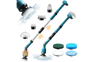 MaxAwe sladdlös roterande skrubber, kompatibel med Makita 18 V batteri, 360° trådlös 63–120 cm stretchig rengöringsborste med