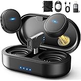 Mini Wireless Microphone for iPhone & Android, 8g Mini Microphone Clip-On Mic with AI Noise Cancellation, 48kHz Hi-Fi Audio, 