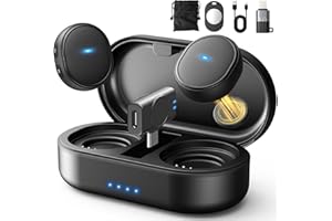 LTUAE Mini Wireless Microphone for iPhone & Android, 8g Mini Microphone Clip-On Mic with AI Noise Cancellation, 48kHz Hi-Fi Audio, 260ft Range, 36H Battery for YouTube, Vlogging & Live Streaming