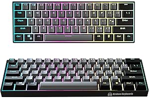 KRAKEN KEYBOARDS Kraken Pro 60 | Stealth Edition Noir et Gris 60% Clavier mécanique RGB Gaming Keyboard (Commutateurs de vitesse argentés)