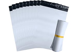 iboo 100 enveloppes blanches opaques 28 x 42 cm, pochettes d'expéditions plastique, Solide, inviolable et imperméable (lot de 100,