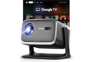 ‎AURZEN Aurzen Boom Mini 4-in-1 Smart Beamer mit Google TV, 4K Unterstützt Heimkino & Outdoor Projektor, 20W DoIby Audio, 500 ANSI Projector, ToF Autofokus & Trapezkorrektur, WLAN/Bluetooth/Handy (Schwarz)