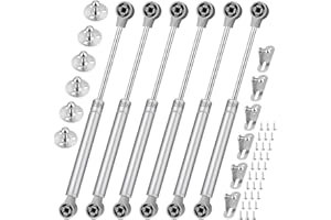 QUOTRE Lot de 6 Vérins à Gaz Hydrauliques - 200 N/20 kg - avec vis - pour Cuisine et Meubles - amortisseur de Piston à Gaz - Vérin Pneumatique - pour Portes D'armoire