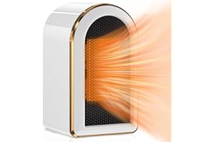 AIBISTAR Mini Stufa Elettrica Basso Consumo, Termoventilatore Silenzioso a Riscaldamento Rapido 2s, 2 Modalità, Protezione Multipla, Stufa Elettrica Utilizzata in Camere da Letto, Uffici e Bagno