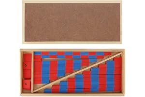 cutecool Tiges numériques, Montessori éducatifs mathématiques Jouets matériaux éducation précoce Bleu Rouge Petit…