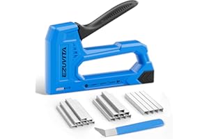 EZUVITA Light Duty Staple Gun for Wood - Blue Upholstery Staple Gun Kit with 2000pcs JT21 Staples 6mm, 8mm, 10mm and Staple Remover, Stapler Gun for Crafts, DIY, Classroom, Decoration