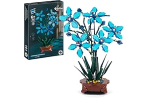 HIGH GODO Orchidee Blumen Pflanzen Bausatz 1097 Teil, Blumen Bonsai Bausteine Set, Home Büro Deko, Geschenke für Frauen Erwachsene Männer