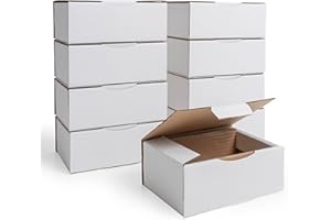 IPEA Boîtes Carrées Polyvalentes en Carton Blanches Plates 20 x 14 x 7,5 cm pour Expéditions, E-Commerce, Cadeaux - 10 Pièces - Fabriqué en Italie - pour Emballer Objets, Evénements, Fêtes