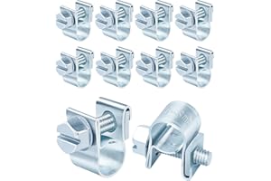 Jeboler 10 Pcs Small Hose Clips 6-8mm, Mini Fuel Line Pipe Hose Clamp, Adjustable Fuel Injection Style Repair Clamp, Zinc Plated Tube Clamps for Automotive Diesel Petrol Pipe