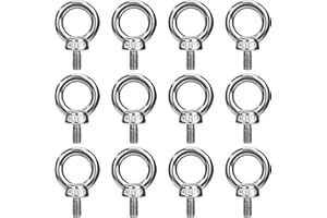 QIMEI-SHOP Bullone Occhiello M6 Golfari Bullone per Sollevamento Vite ad Anello Bulloni Filettatura Maschio in Acciaio Inossidabile 304 per Esterni Casa Sollevamento Fissaggio 12 Pezzi