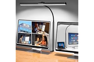 Kangtaixin Lampara LED Escritorio - Flexo Arquitecto 5 Modo de Color 5 Niveles de Brillo Estudio Trabajo Mesa Luz con Abrazadera Lampara Dibujo para Oficina, Ordenador