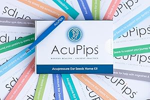 ACUPIPS 24k Gold Plated & Natural Acupressure Ear Seed Kit for 12 Health Concerns. Acupuncturist Designed by The UK's Original Ear Seed Kit Company.