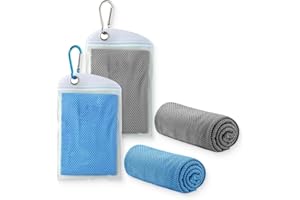 WOXJENA Serviette rafraîchissante，Serviette de Refroidissement pour Le Cou，Serviette Sport Microfibre pour Entraînement, Fitness, Sports, Voyages, Yoga, Golf，2 PCS